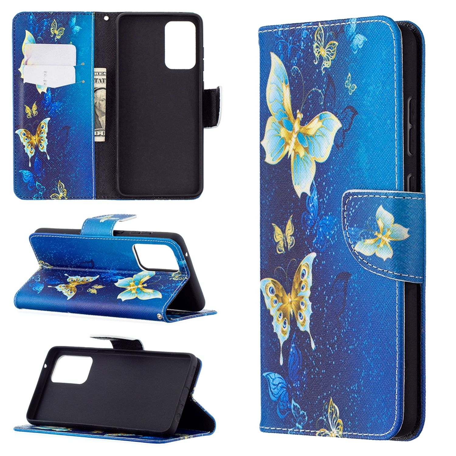 KÖNIG DESIGN Book Case, Bookcover, Galaxy 5G, Samsung, Blau A72