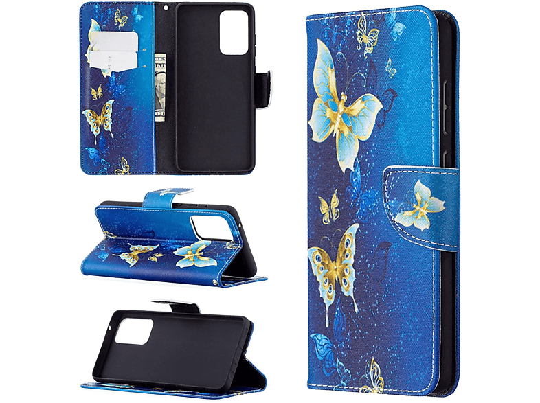 KÖNIG DESIGN Book Case, Bookcover, Galaxy 5G, Samsung, Blau A72