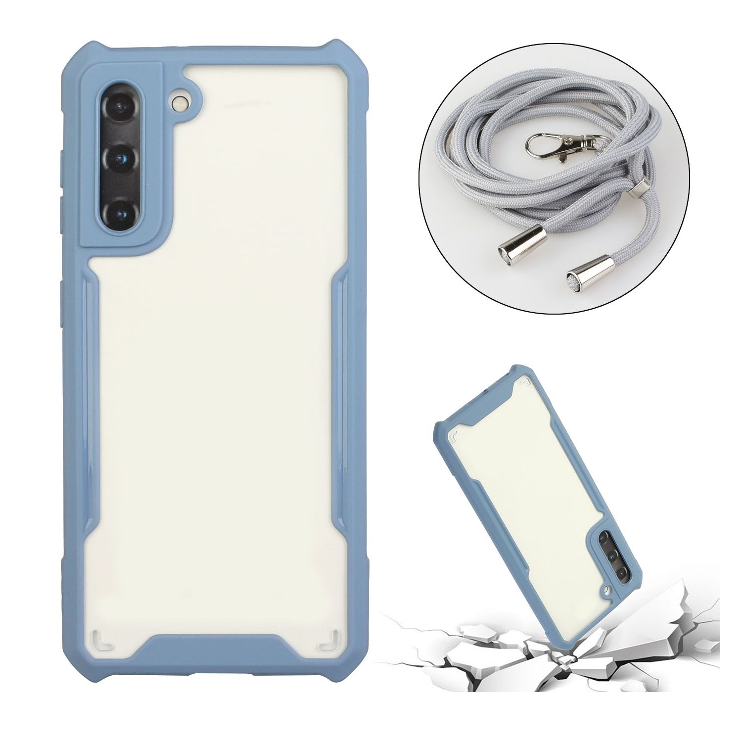 Umhängetasche, Samsung, KÖNIG DESIGN Blau Case, S21, Galaxy