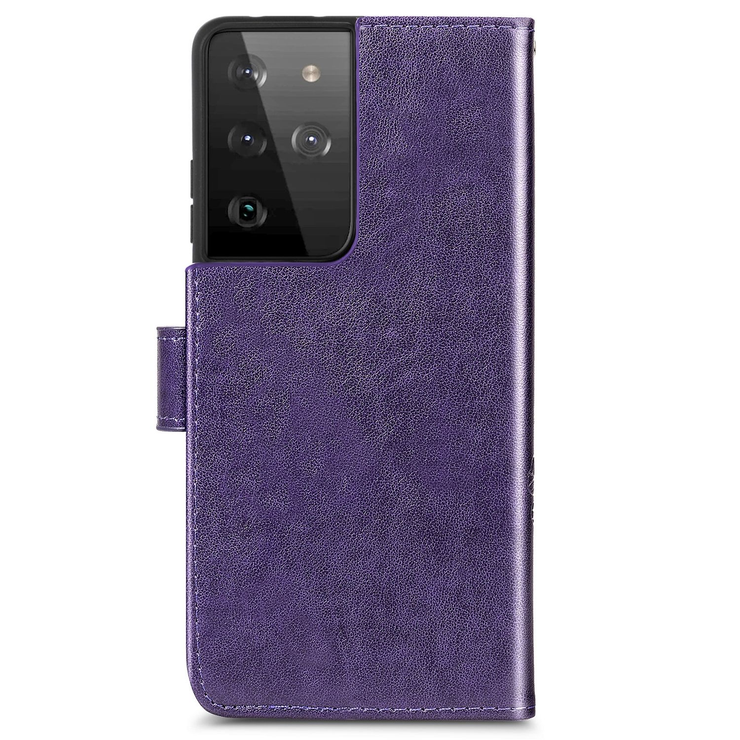 KÖNIG DESIGN Book Case, Bookcover, Samsung, Ultra, S21 Galaxy Violett