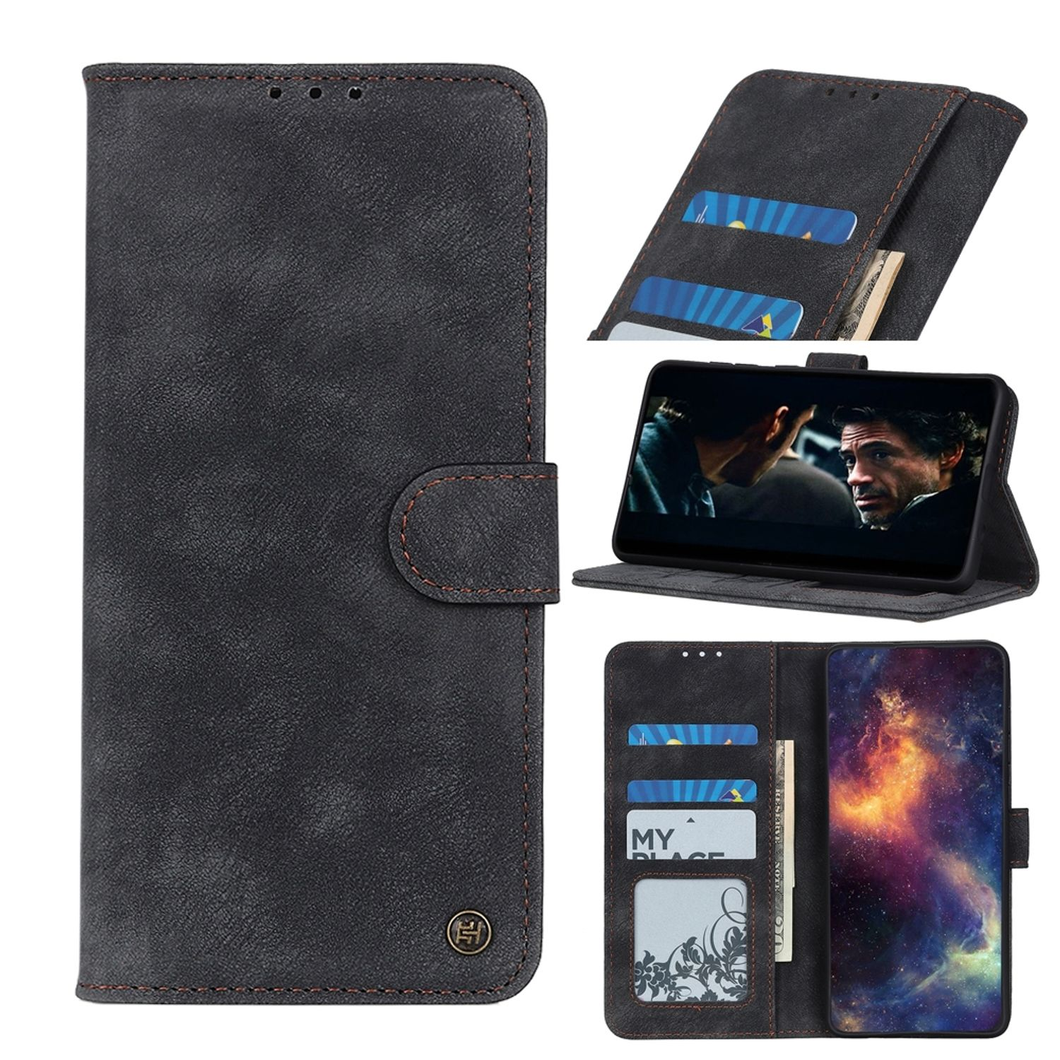 / Case, / A52s, Book 5G Samsung, Bookcover, Schwarz KÖNIG 4G DESIGN Galaxy A52
