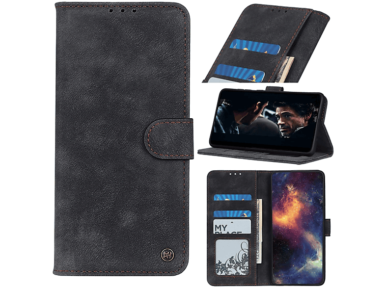 KÖNIG DESIGN Book Case, Bookcover, Samsung, Galaxy A52 4G / 5G / A52s, Schwarz