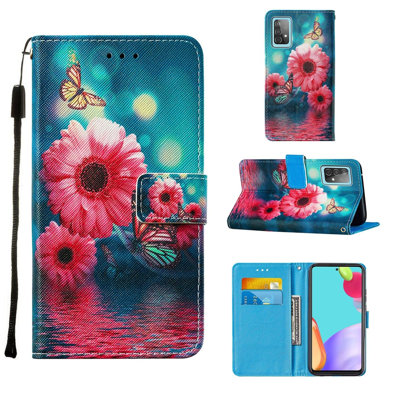 KÖNIG DESIGN Case, / A52s, Bookcover, Samsung, A52 5G / 4G Rot Book Galaxy