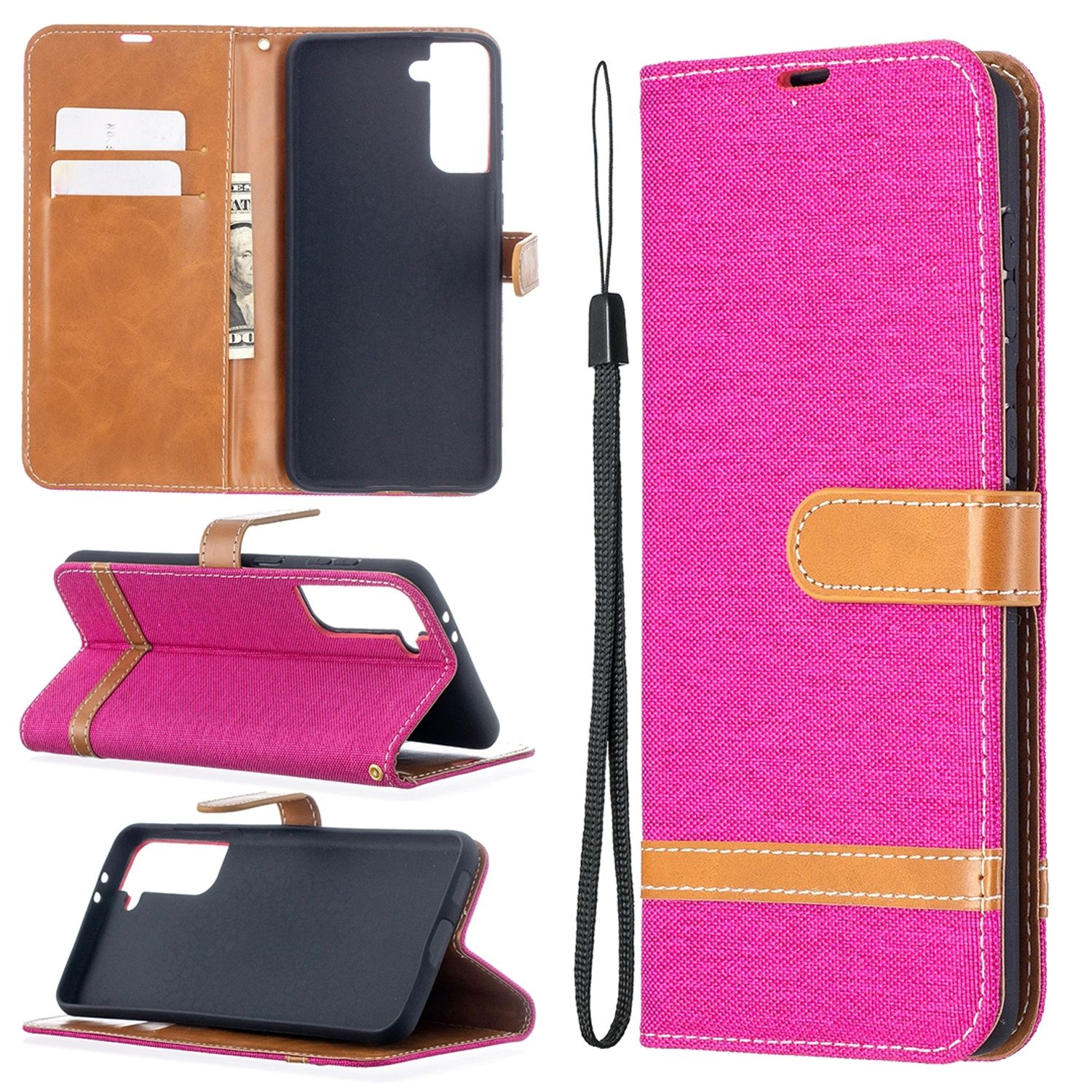 Samsung, Case, KÖNIG Book Galaxy S21 DESIGN Plus, Rosa Bookcover,