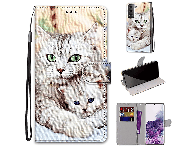 KÖNIG DESIGN Plus, Galaxy Case, Samsung, Bookcover, S21 Book Mehrfarbig