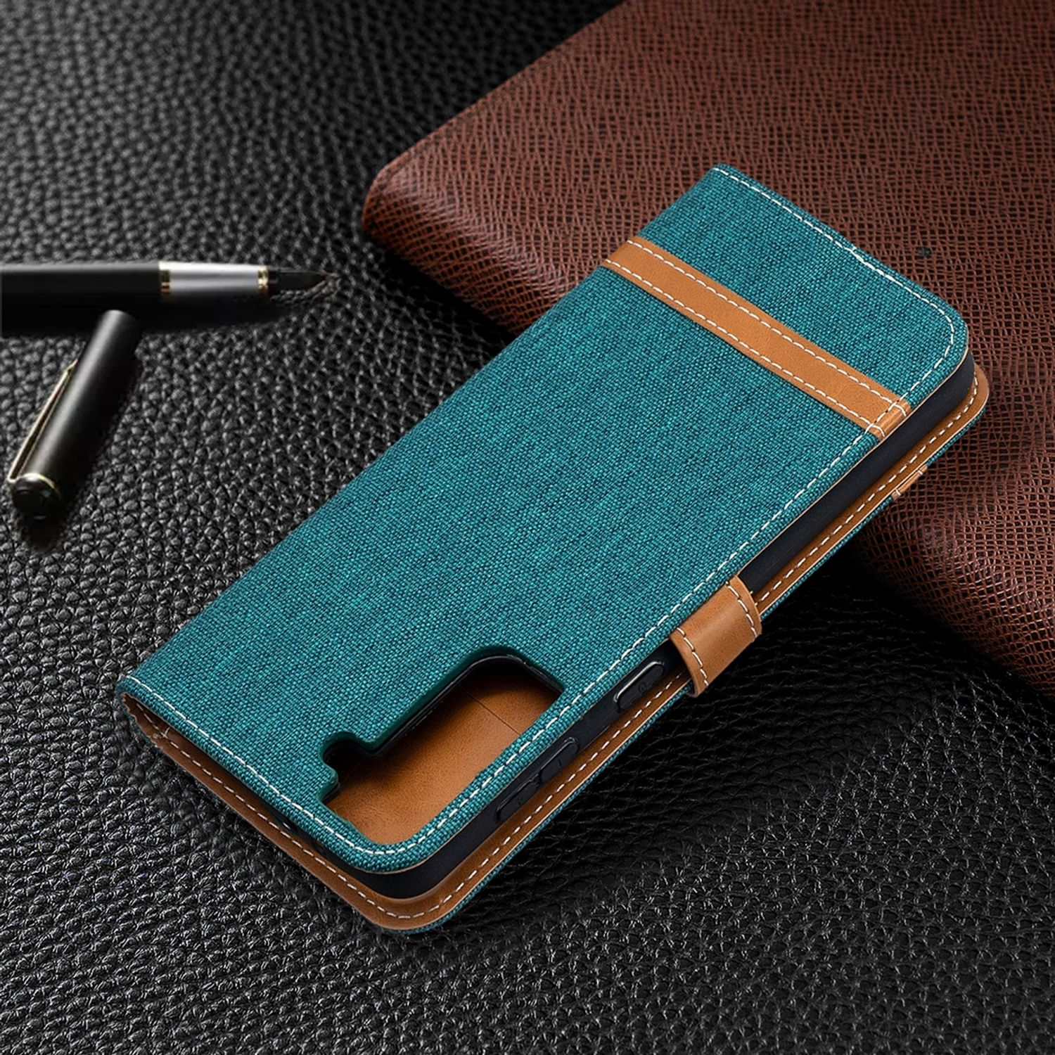 Grün Samsung, Galaxy Book KÖNIG Bookcover, Case, DESIGN Plus, S21