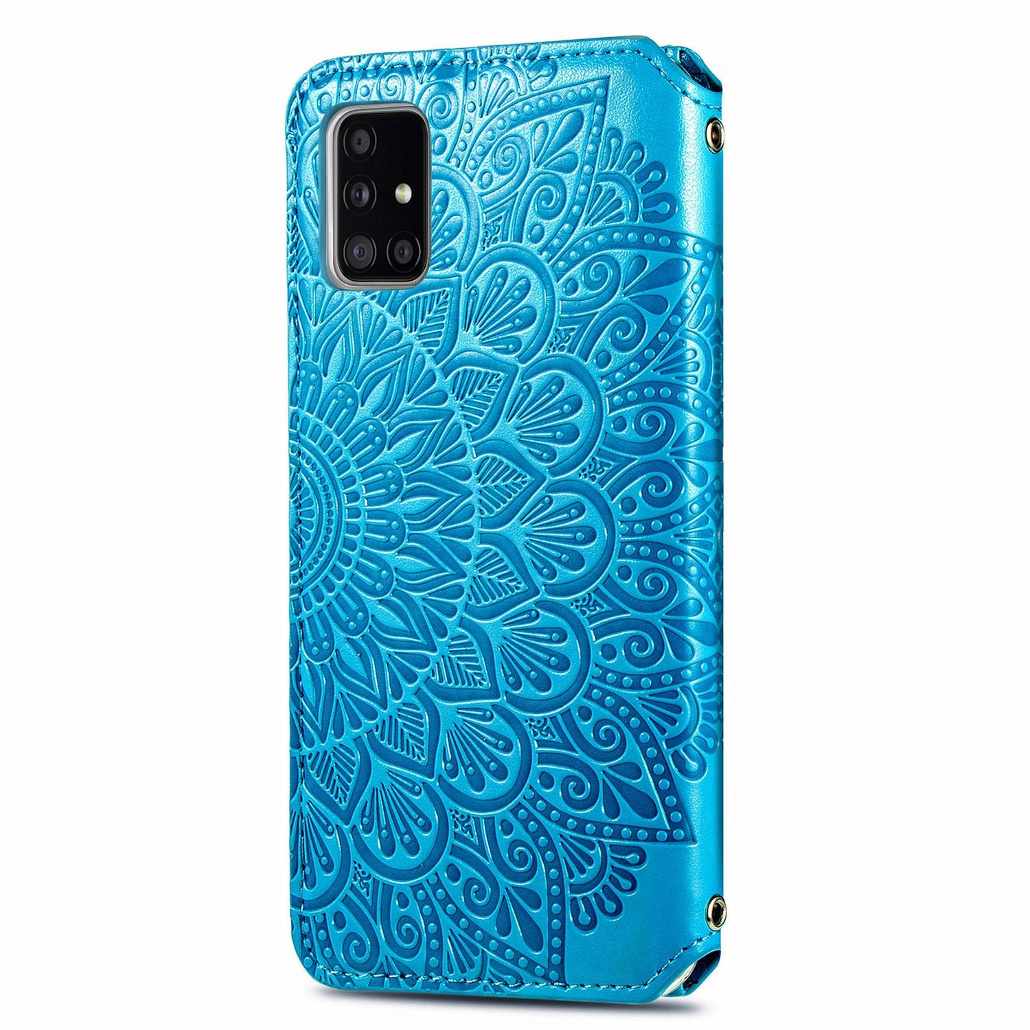 Blau Galaxy A51, KÖNIG Case, DESIGN Samsung, Book Bookcover,