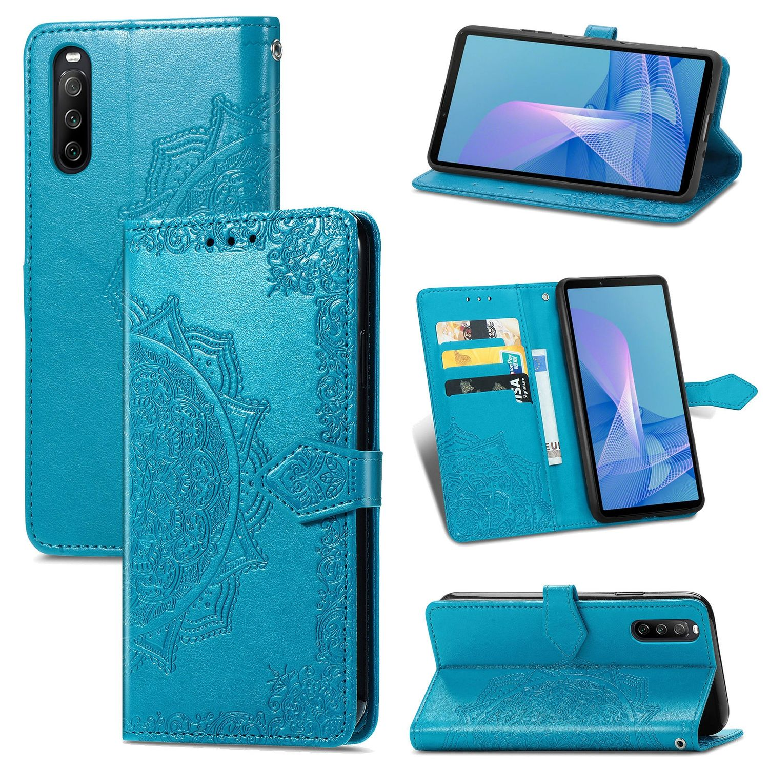 Sony, Blau Case, 10 DESIGN III, Bookcover, KÖNIG Xperia Book