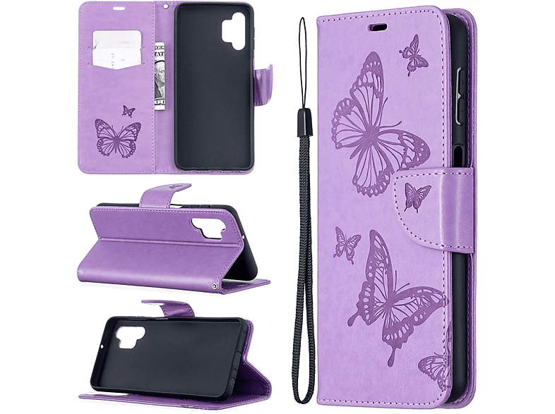 Samsung, KÖNIG A32 DESIGN 5G, Violett Galaxy Bookcover, Book Case,