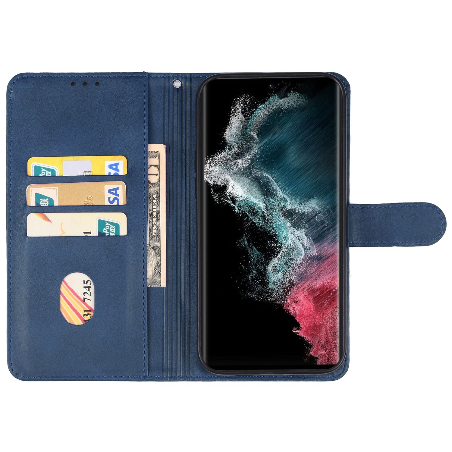 Case, Plus, Samsung, Galaxy S23 Blau Bookcover, Book DESIGN KÖNIG