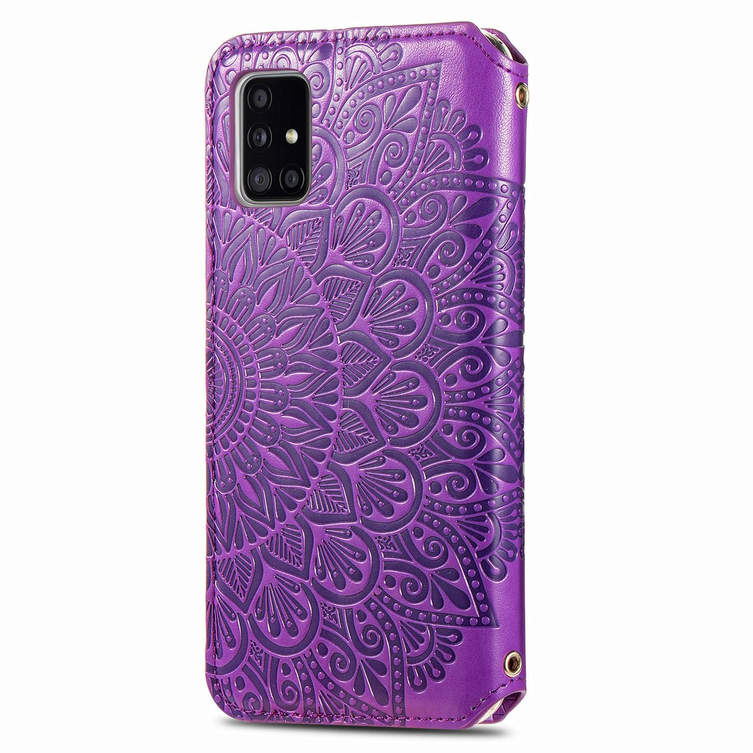 A51, Book Samsung, Galaxy DESIGN Violett Case, Bookcover, KÖNIG