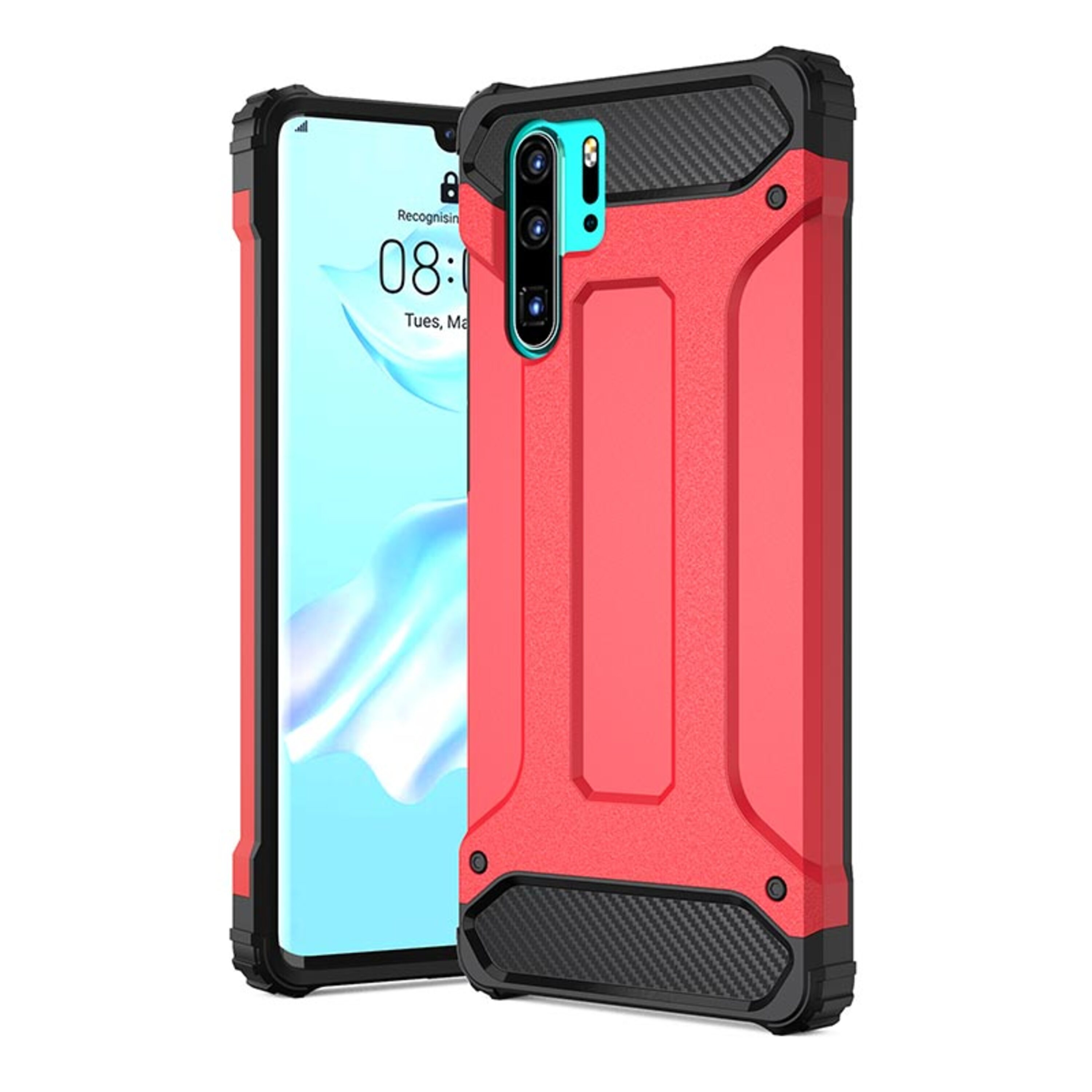 HBASICS Armor Huawei Backcover, Pro, für P30 Rot Huawei, Pro, P30 Handyhülle