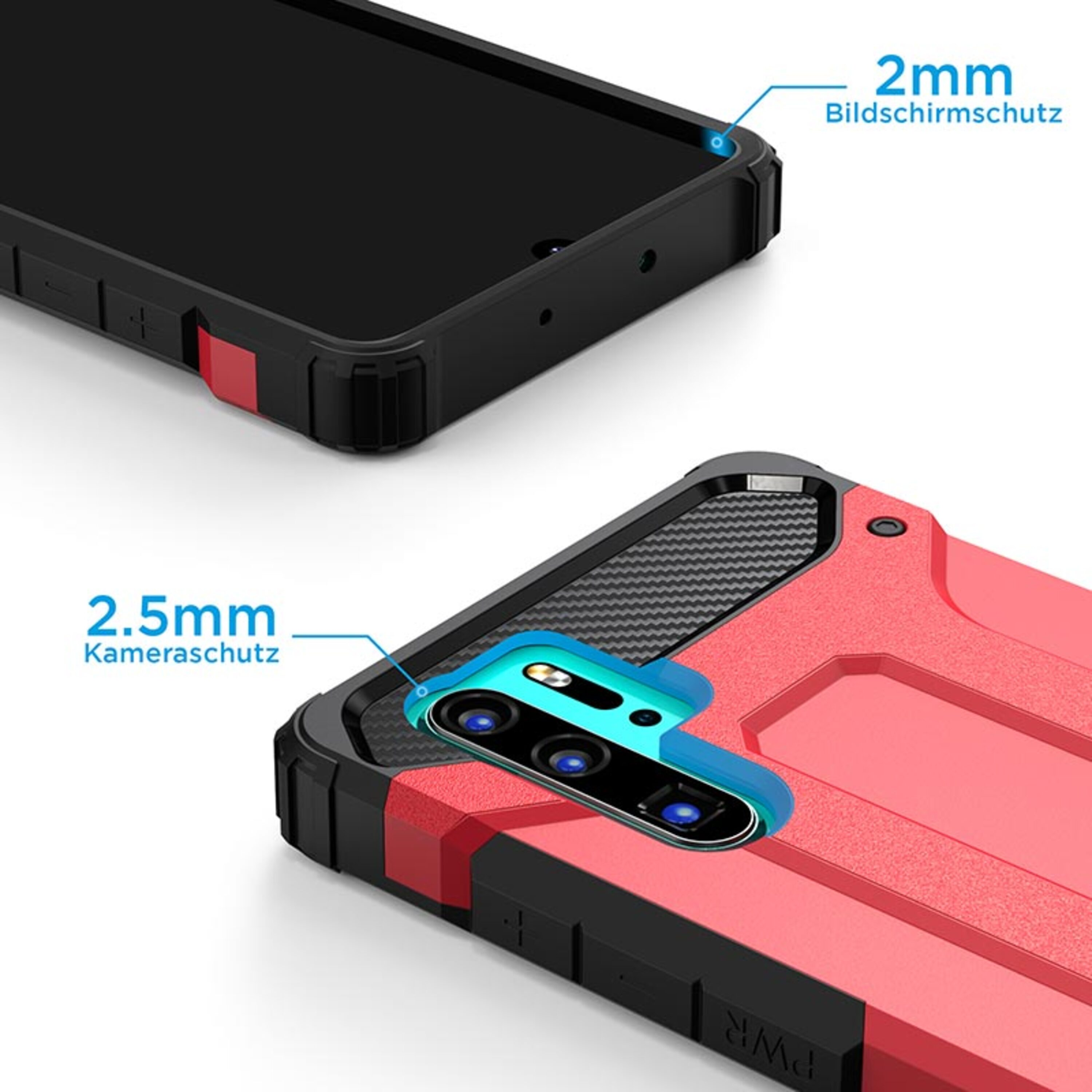 Huawei, HBASICS P30 Rot Backcover, Pro, Pro, Huawei P30 Armor Handyhülle für