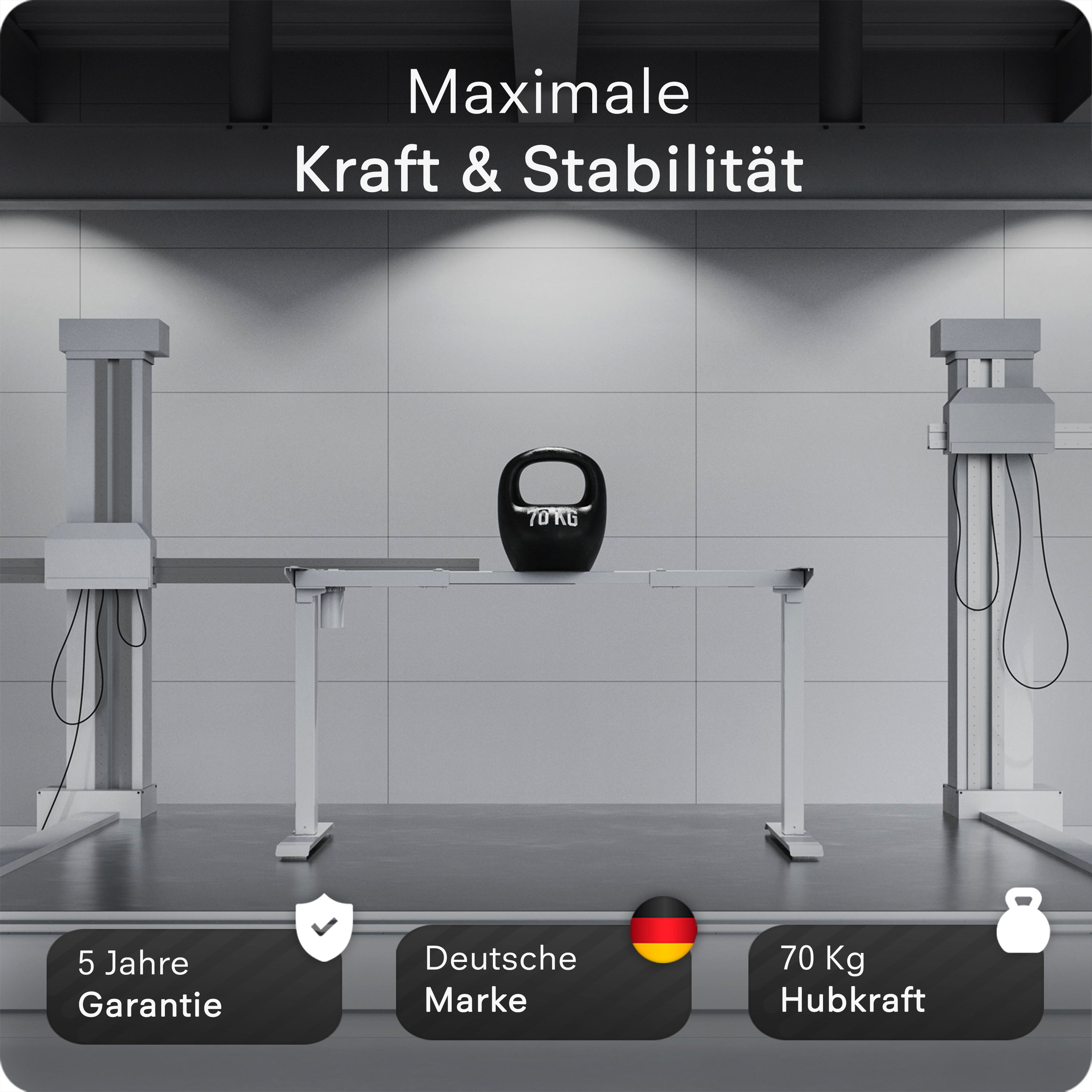 DESQUP Gestell Höhenverstellbarer PRO Schreibtisch