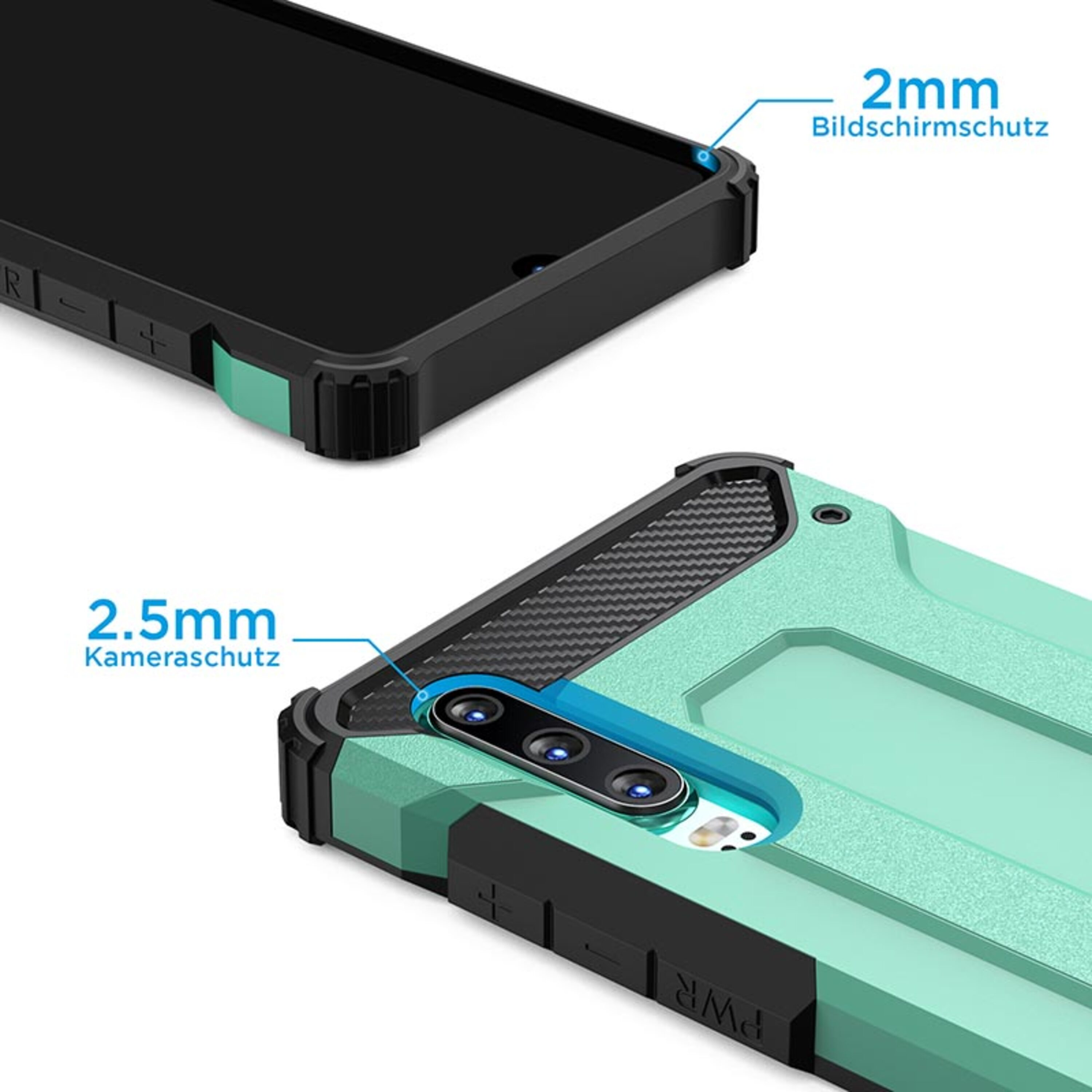 P30 Lite, Huawei, Mint P30 Handyhülle Armor für Lite, Backcover, Huawei HBASICS