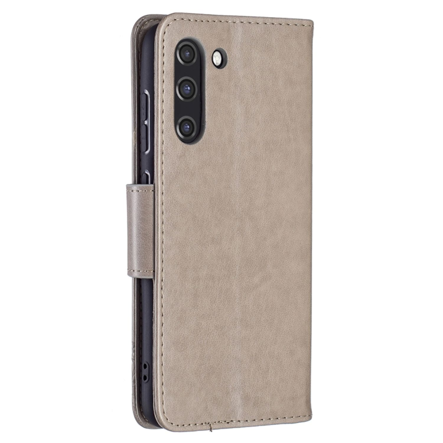 Case, S21 Samsung, FE, Book KÖNIG DESIGN Grau Galaxy Bookcover,