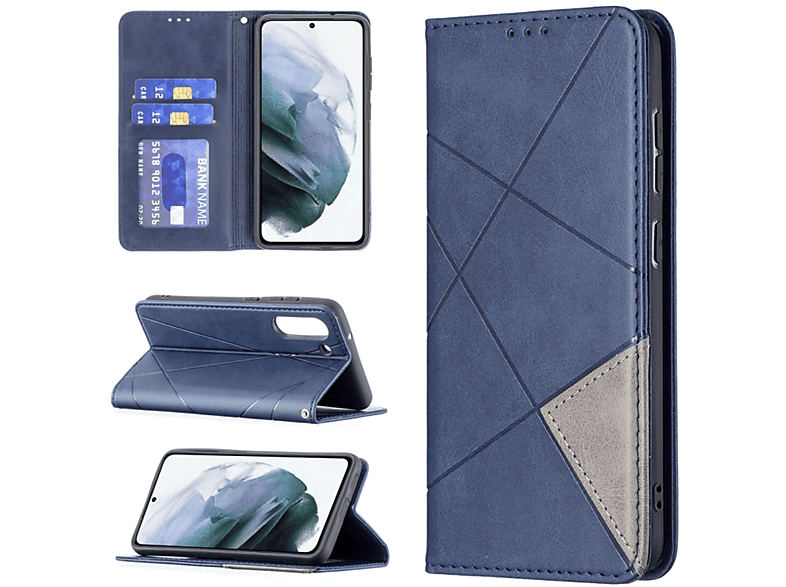 S21 Blau Galaxy FE, Case, Bookcover, Book DESIGN Samsung, KÖNIG