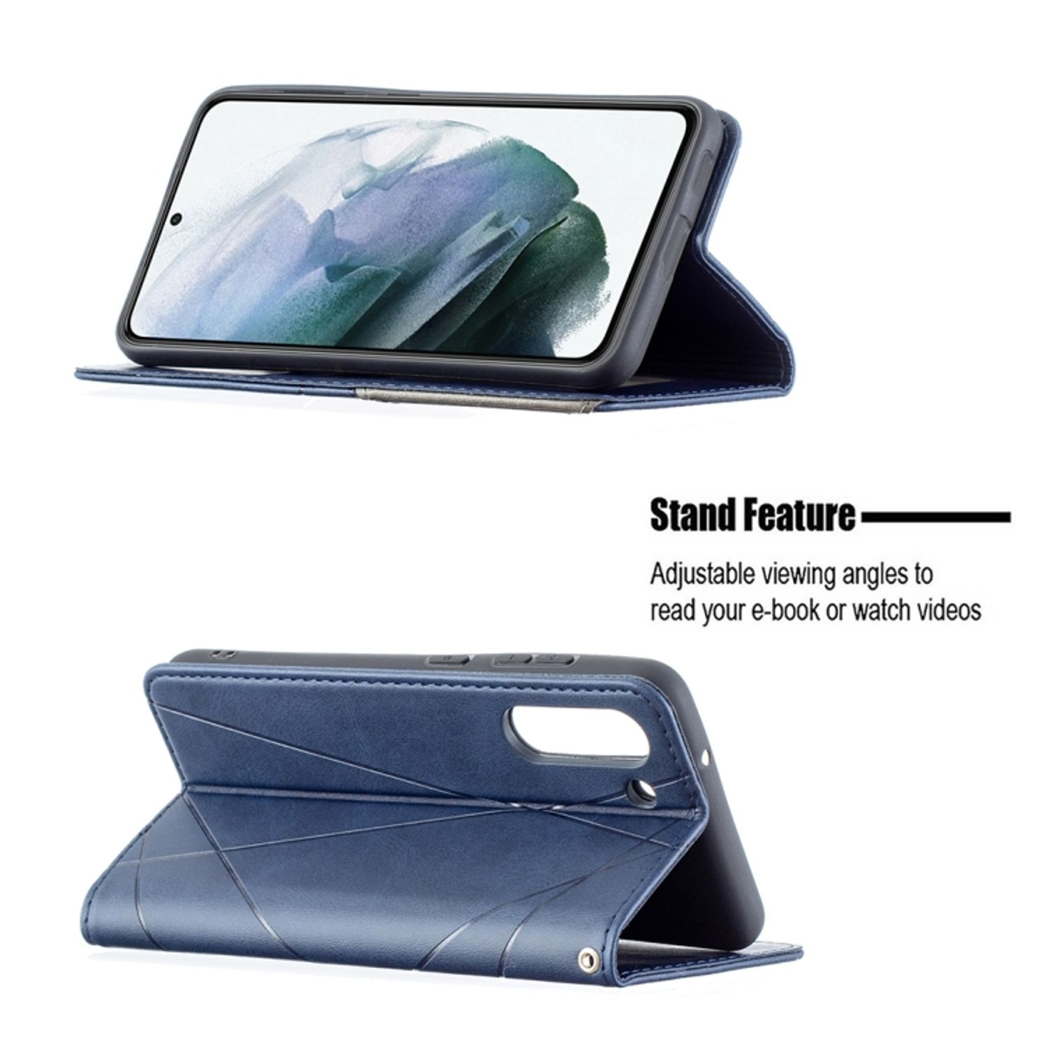 Samsung, KÖNIG FE, S21 Galaxy Case, Bookcover, Blau DESIGN Book