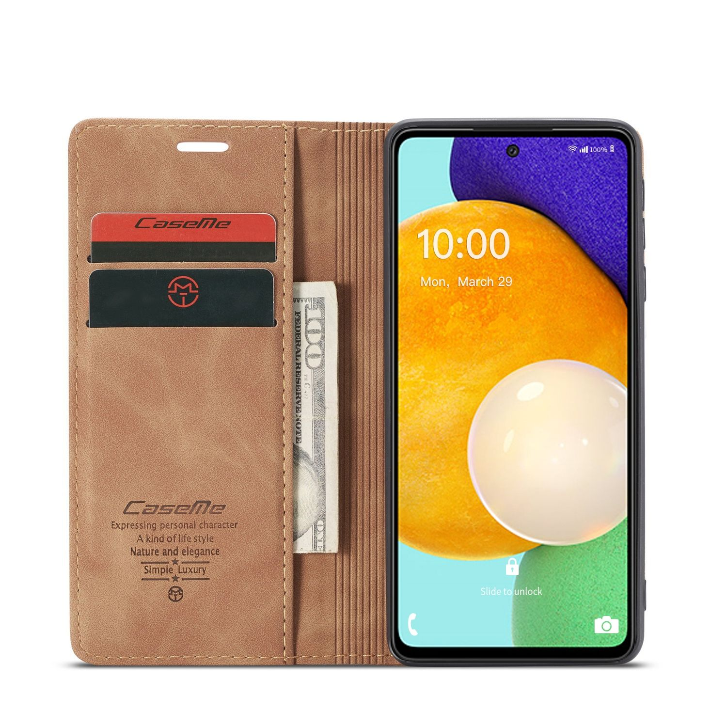 KÖNIG 5G, Samsung, Braun Book Galaxy Bookcover, DESIGN A53 Case,