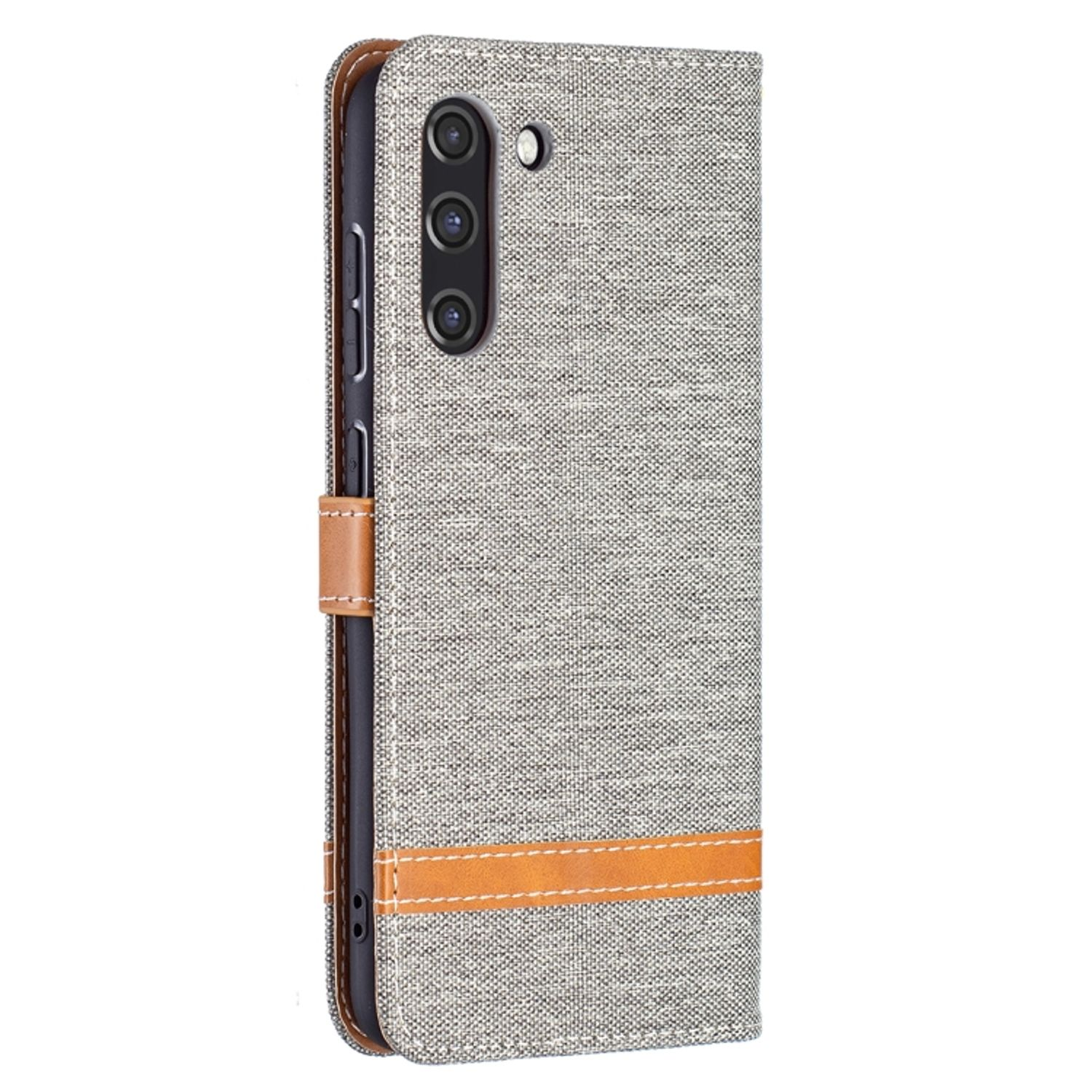 Book Samsung, DESIGN Case, Galaxy KÖNIG FE, Bookcover, S21 Grau