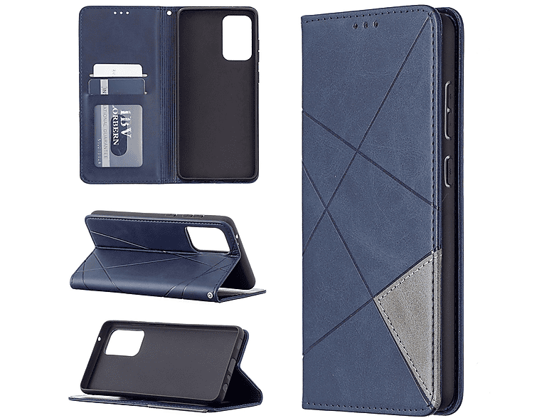 5G, Book Galaxy Bookcover, A72 DESIGN KÖNIG Case, Samsung, Blau