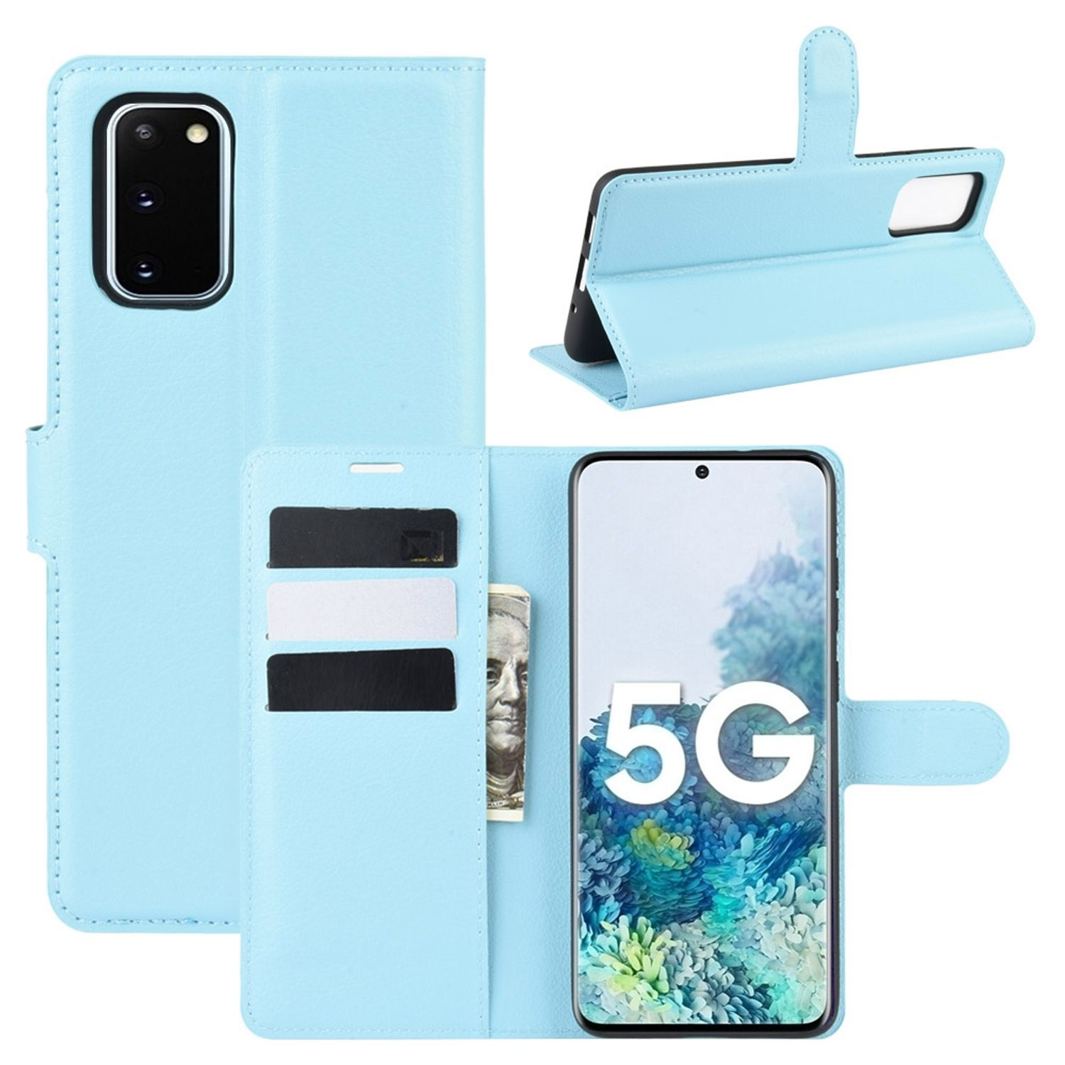 S20 Blau KÖNIG FE, Book Bookcover, Samsung, DESIGN Galaxy Case,