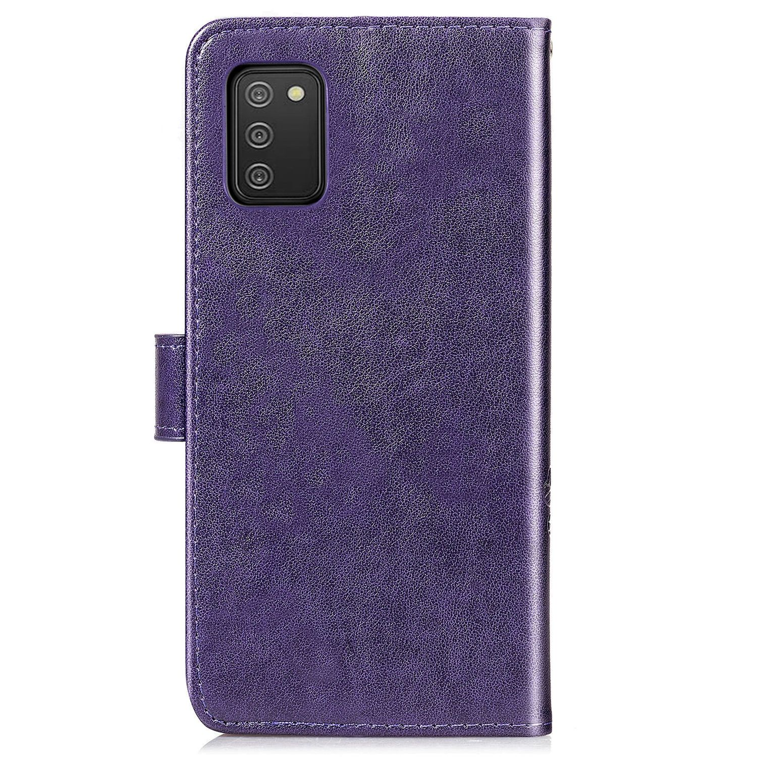 KÖNIG DESIGN Book Galaxy Violett A02s, Samsung, Bookcover, Case
