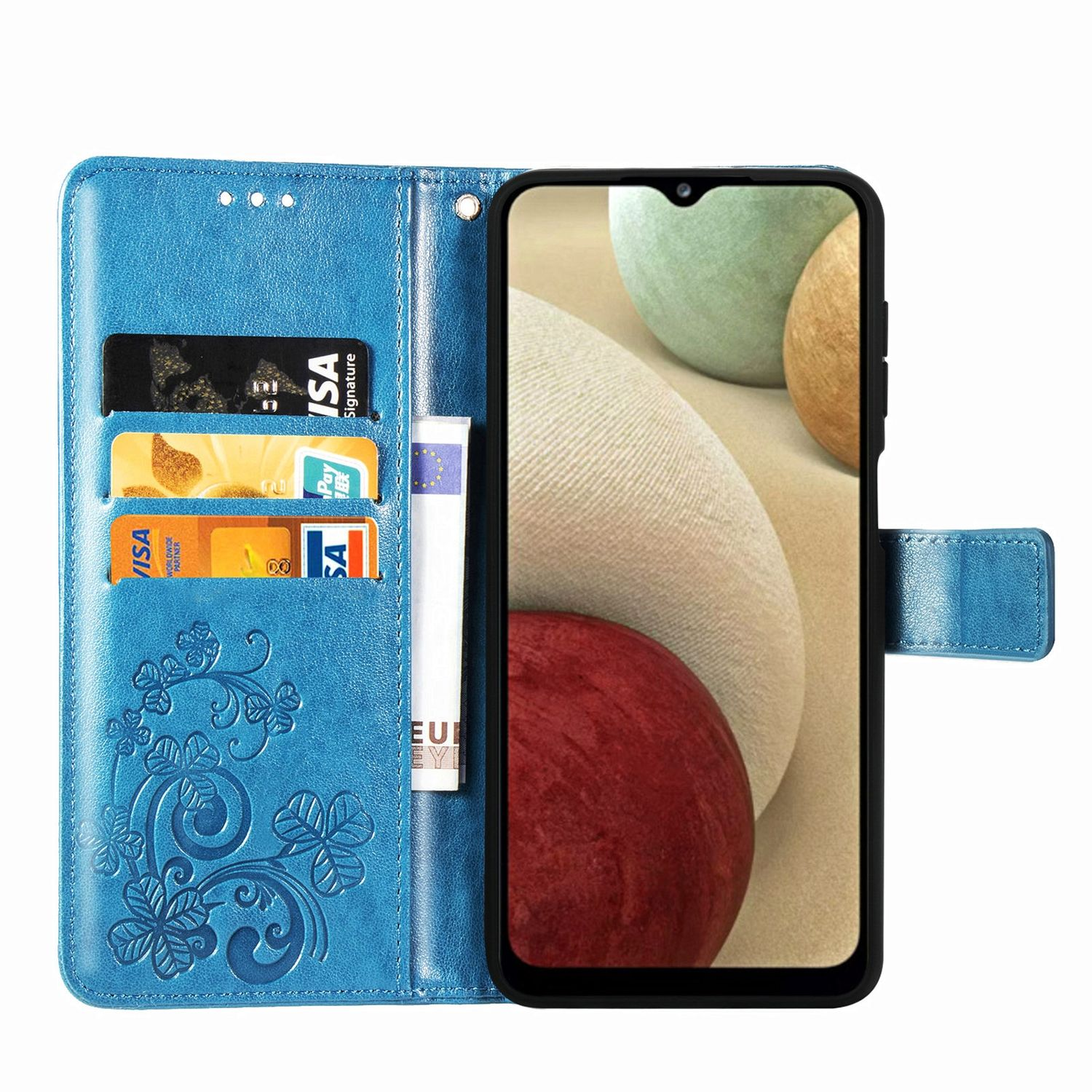 KÖNIG Case, Bookcover, DESIGN Galaxy Book Samsung, A12, Blau