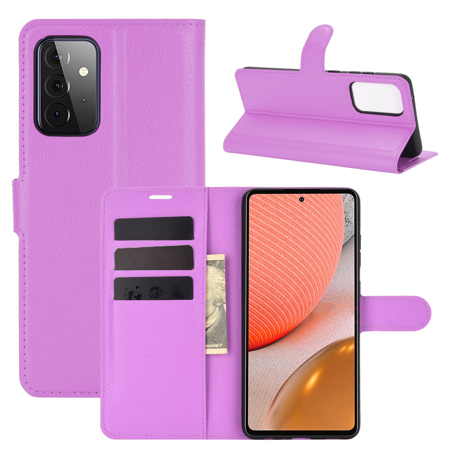 KÖNIG DESIGN Book Case, Bookcover, Violett 5G, Samsung, Galaxy A72