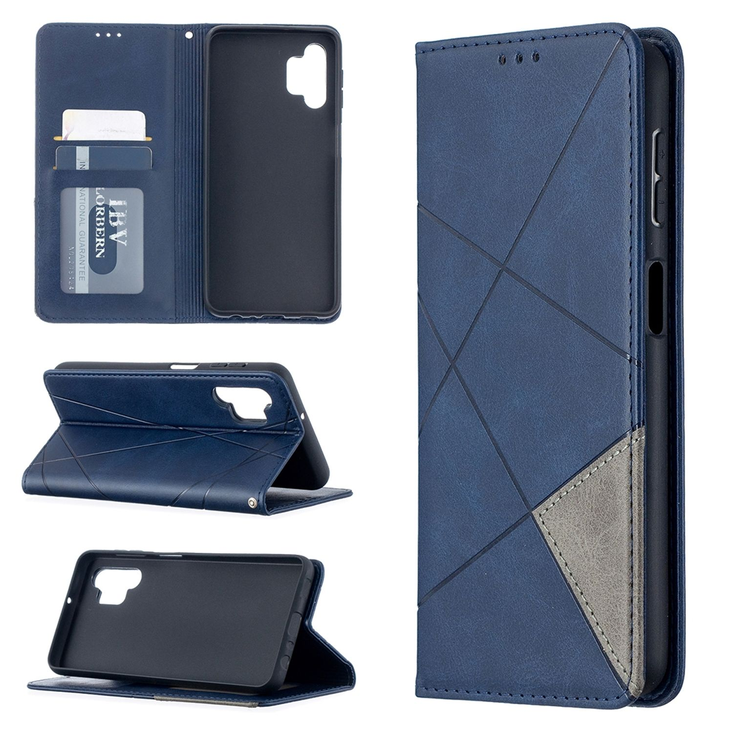 Blau DESIGN Case, Samsung, KÖNIG Book 5G, Bookcover, Galaxy A32