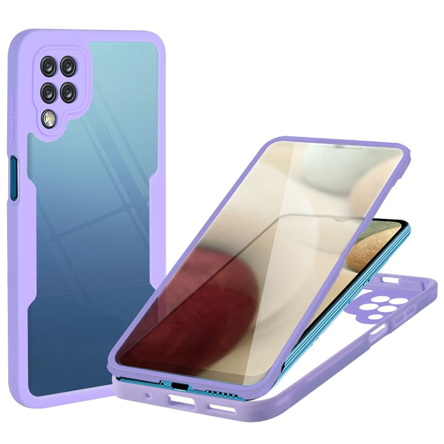 KÖNIG DESIGN Case, Full Galaxy Samsung, Lila Cover, A12