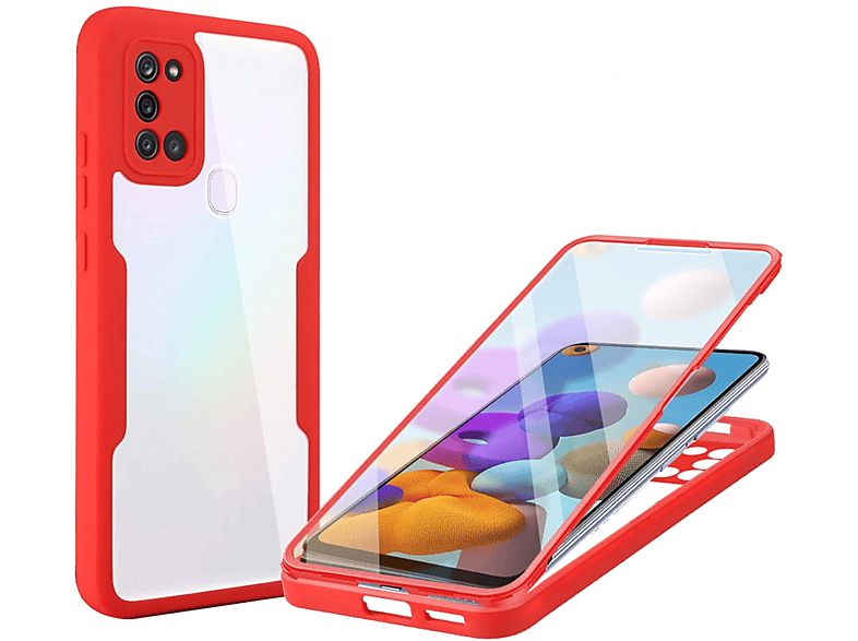 KÖNIG DESIGN Case, Full Cover, Samsung, Galaxy A21s, Rot