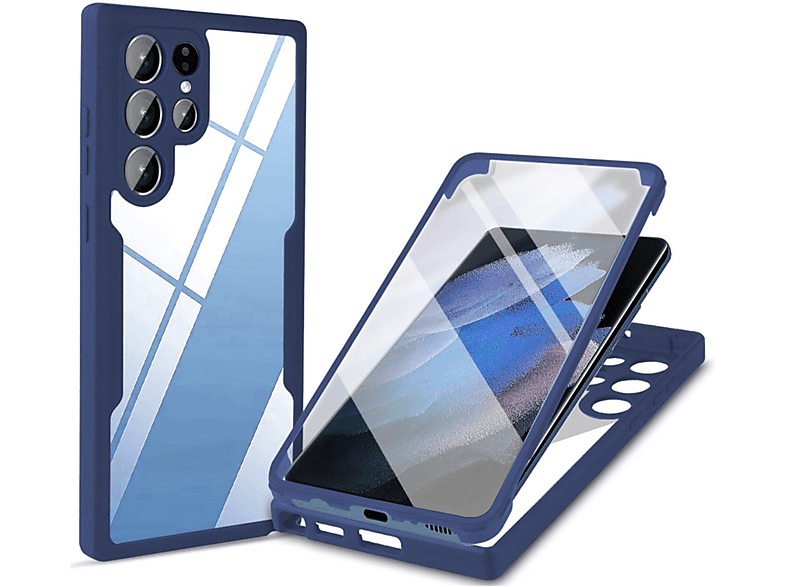 KÖNIG DESIGN Case, Full Cover, Samsung, Galaxy S22 Ultra 5G, Blau | Fullcover