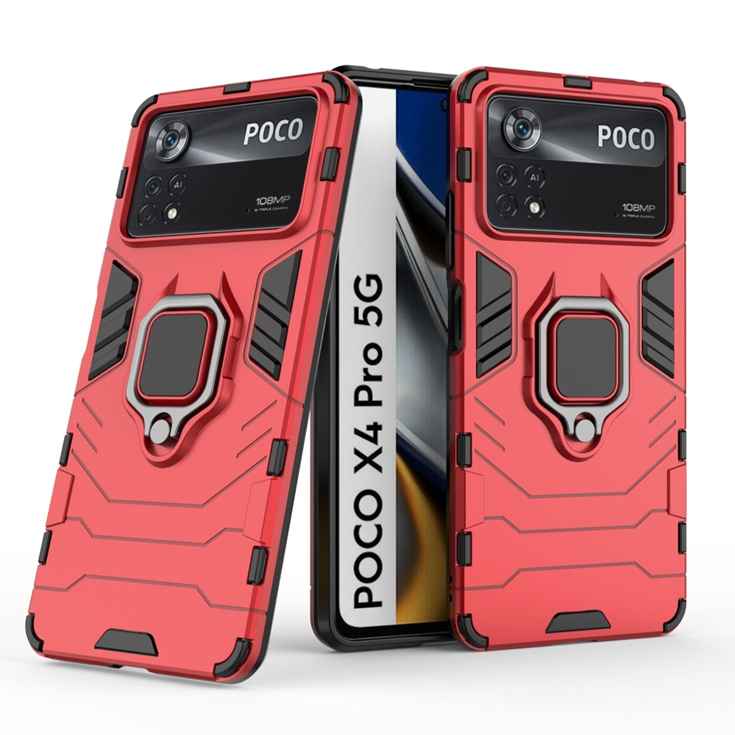 KÖNIG DESIGN Case, 5G, Xiaomi, Pro Poco Rot Backcover, X4