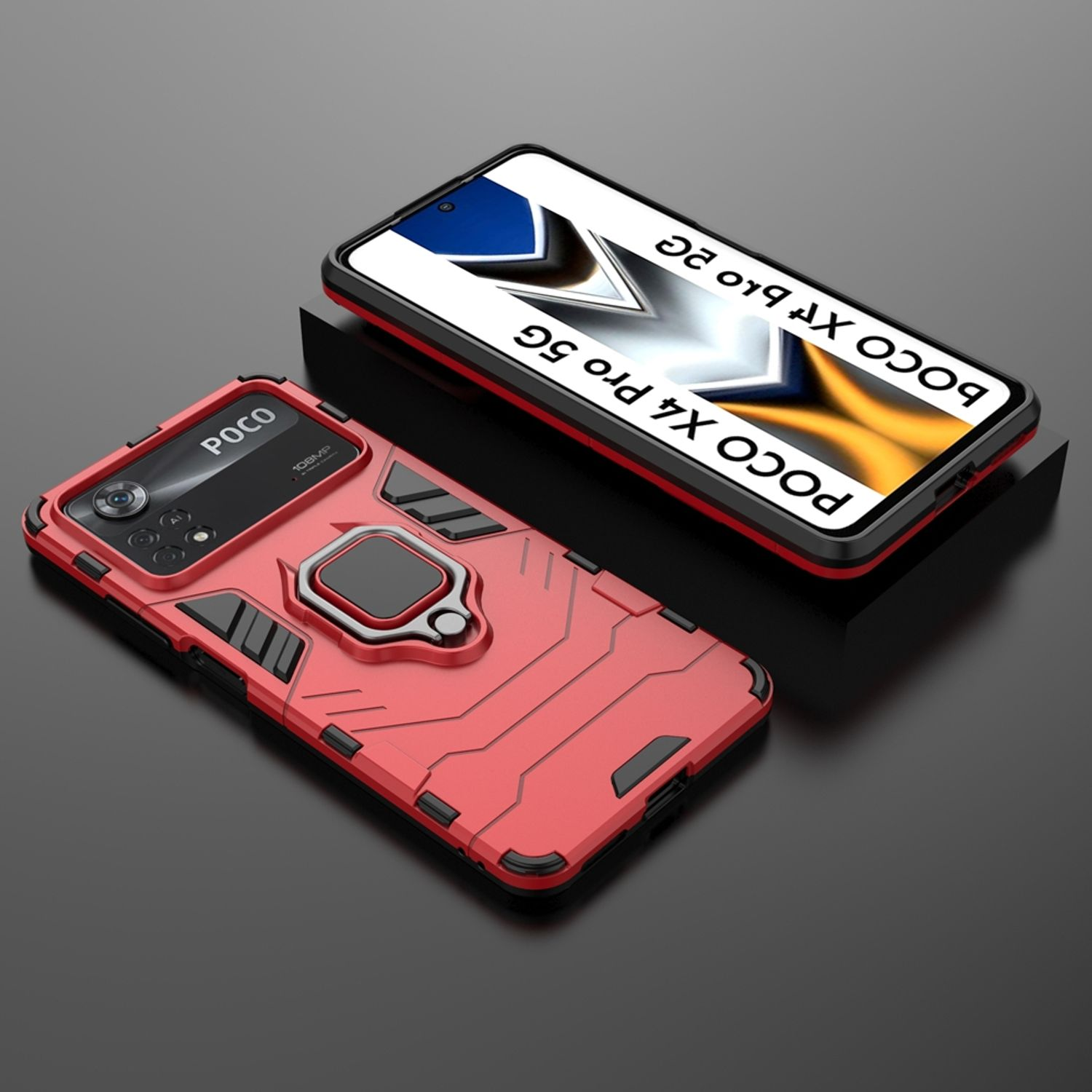KÖNIG DESIGN Case, 5G, Xiaomi, Pro Poco Rot Backcover, X4