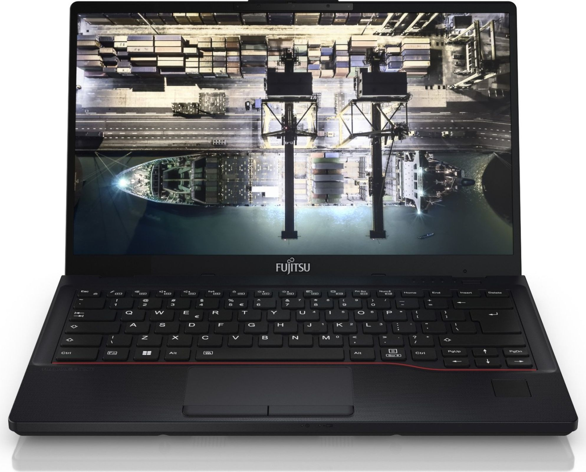 FUJITSU NB LIFEBOOK 14 RAM, Display, Radeon W11P, mit Notebook AMD 14 16 Schwarz 512 GB Zoll Graphics, FHD SSD, AMD Ryzen E5412A GB AMD