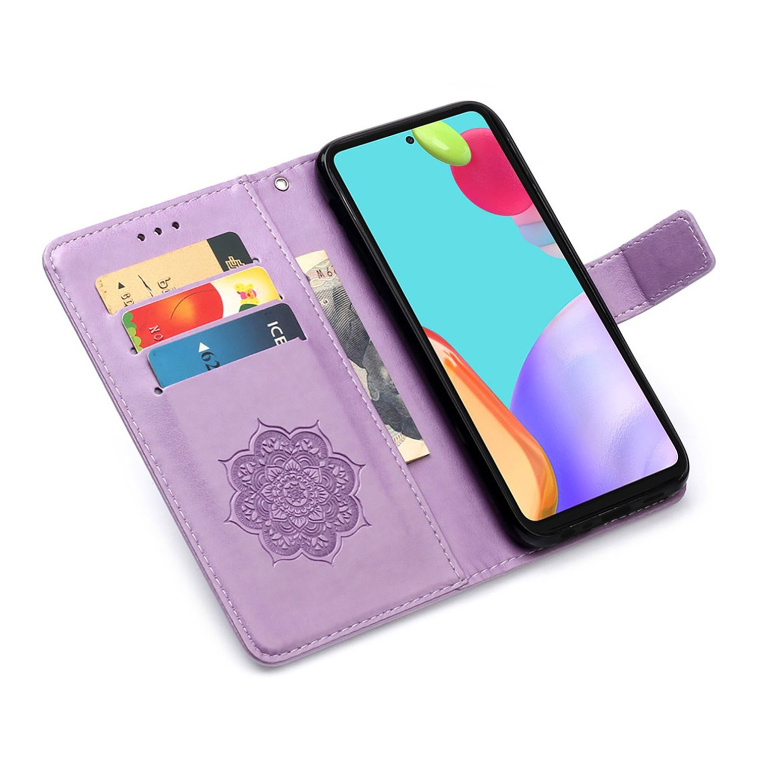 KÖNIG DESIGN Book Case, Bookcover, / 5G / Violett 4G Samsung, A52s, A52 Galaxy