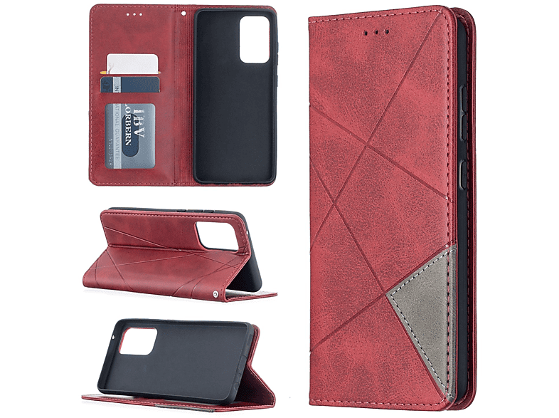 KÖNIG DESIGN Book Case, Bookcover, Samsung, Galaxy A52 4G / 5G / A52s, Rot
