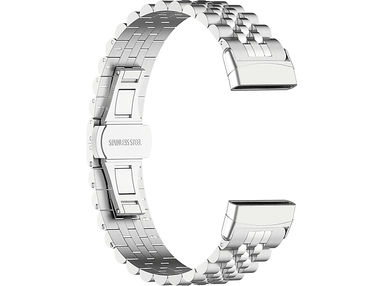 INF Armband Edelstahl, Ersatzarmband, Fitbit, Versa 3 / 4 / 5, Silber