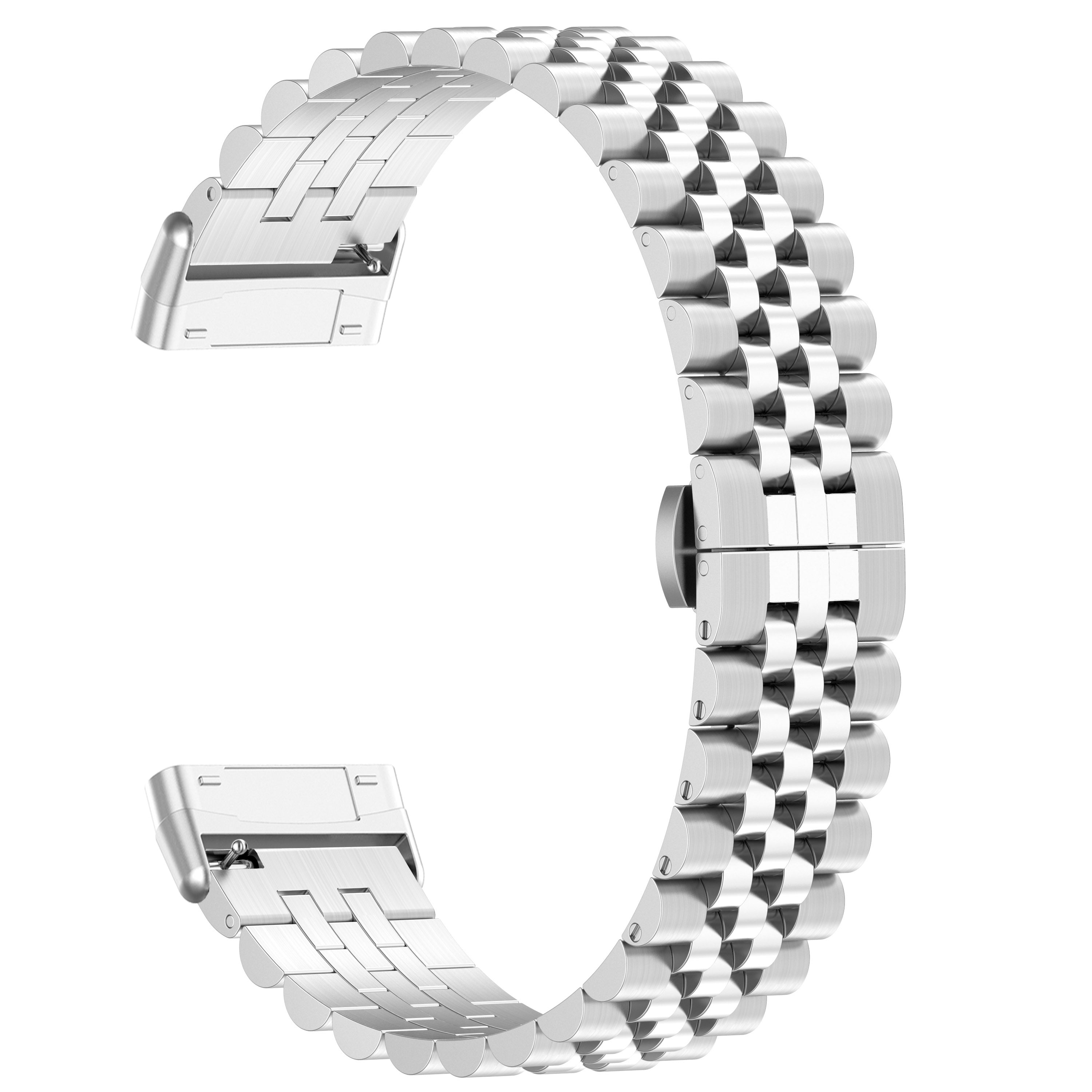INF Armband / 5, / 3 Fitbit, Silber 4 Versa Edelstahl, Ersatzarmband