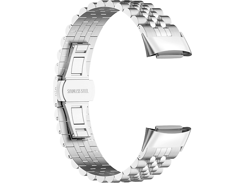 INF Armband Edelstahl, Ersatzarmband, Samsung, Charge 5, Silber
