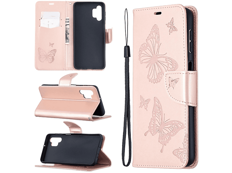 KÖNIG DESIGN Book Case, Bookcover, Samsung, Galaxy A32 5G, Rosa | Bookcover