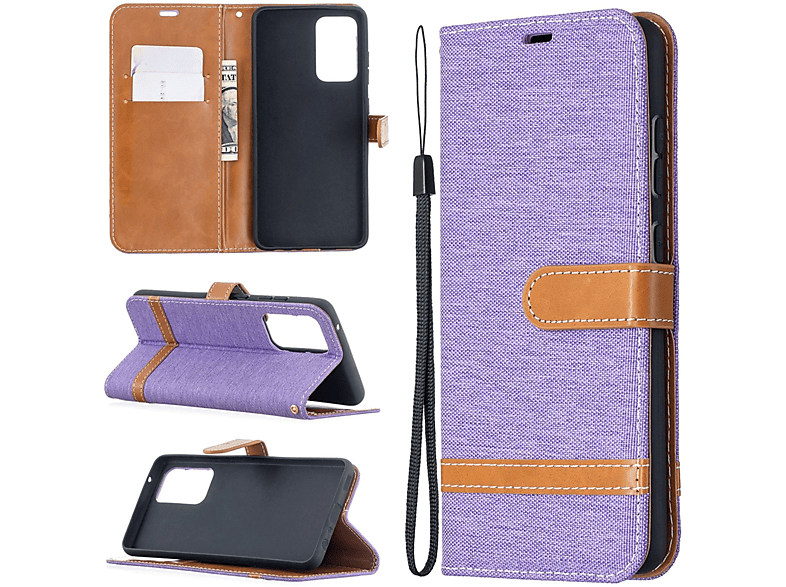 DESIGN A52s, 5G Galaxy / Book A52 Bookcover, KÖNIG Violett / Samsung, 4G Case,