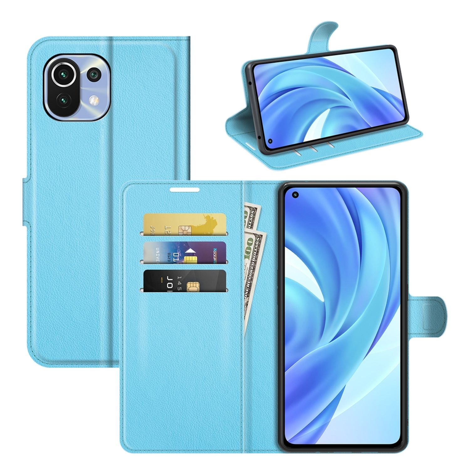 KÖNIG DESIGN Book Lite, Blau Bookcover, 11 Mi Case, Xiaomi