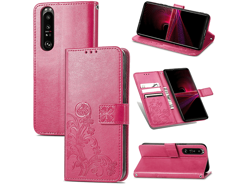 KÖNIG DESIGN Book Case, Bookcover, Sony, Magenta III, Xperia 1