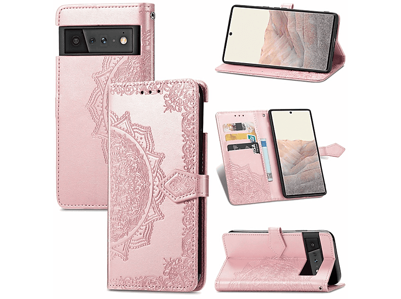 KÖNIG DESIGN Bookcover, Case, Book Pixel Rose 6 Google, Gold Pro