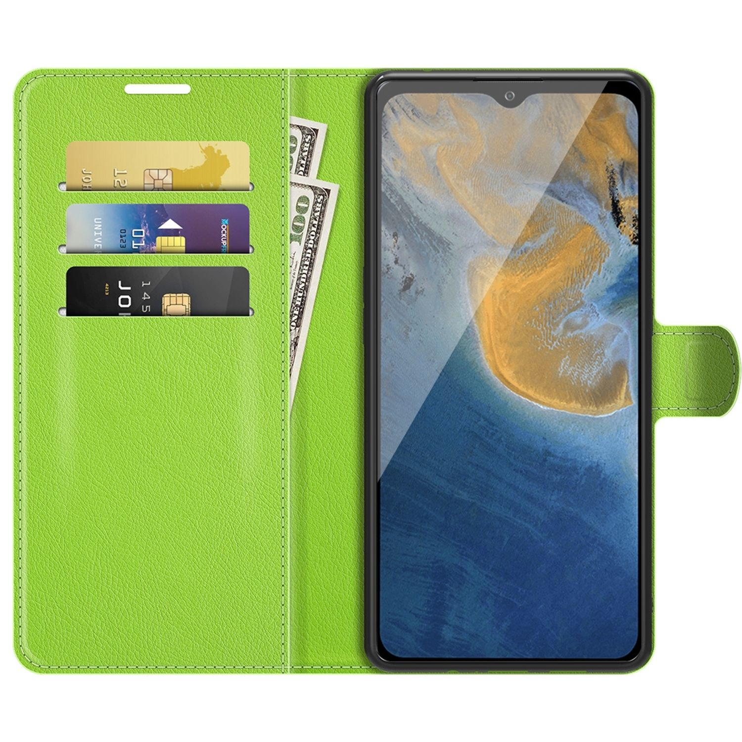 KÖNIG DESIGN A51, ZTE, Grün Case, Book Bookcover, Blade