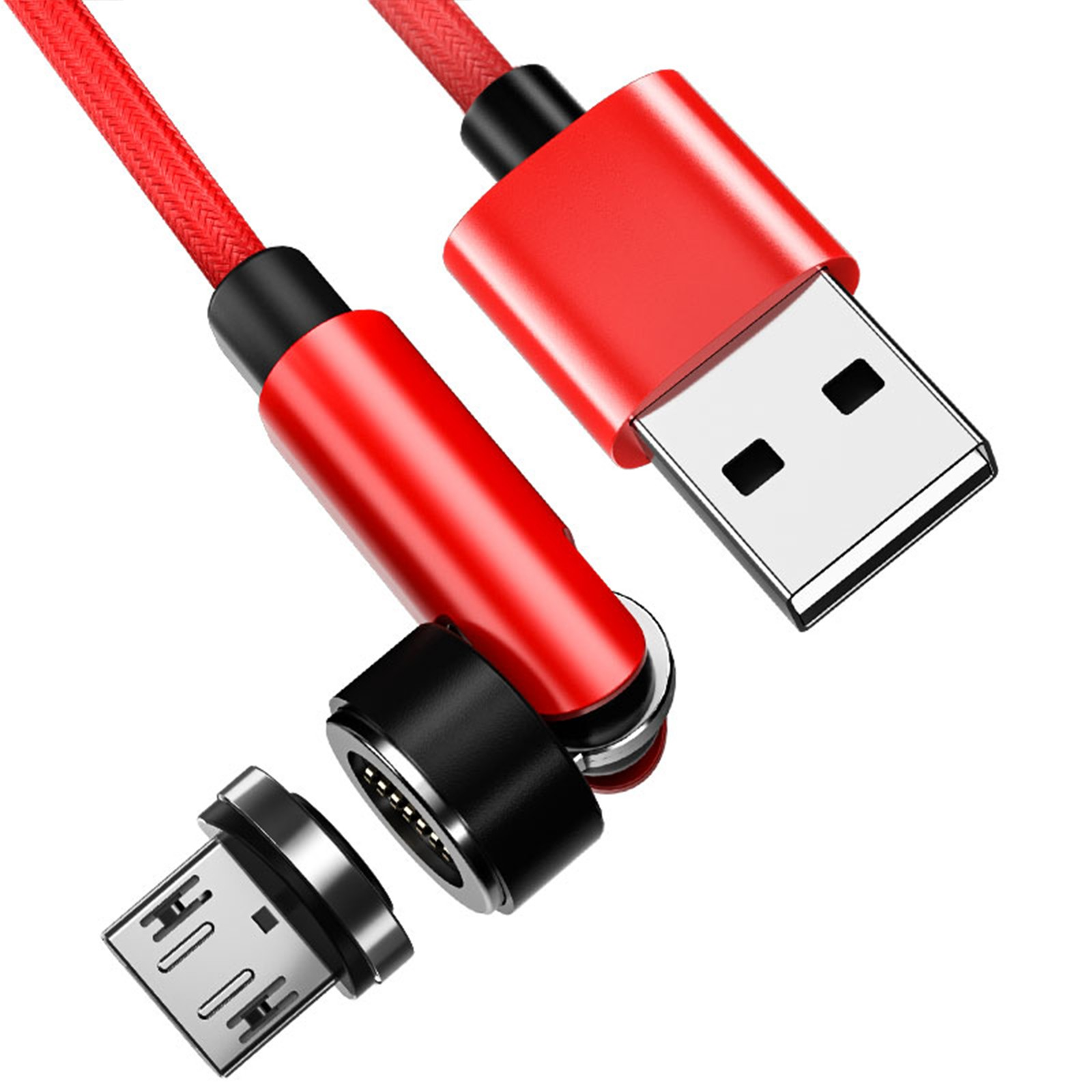 USB Android Rot 2 Fast Magnetisches Ladekabel Ladekabel, Charge 3A Micro INF m,