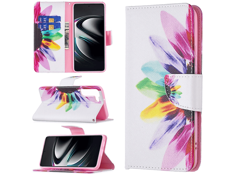 Bookcover, Case, Galaxy DESIGN KÖNIG Sonnenblume S22 Samsung, Plus 5G, Book