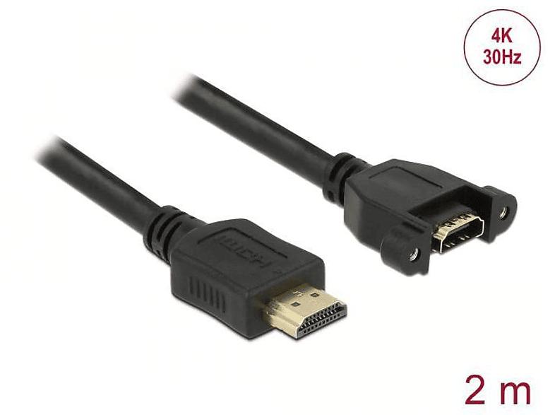 DELOCK 85464 HDMI Kabel, Schwarz | HDMI Kabel
